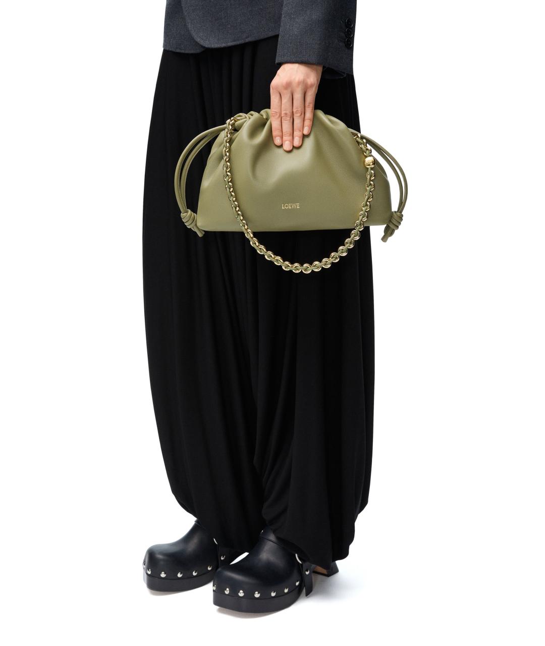 LOEWE Зеленая кожаная сумка через плечо, фото 4