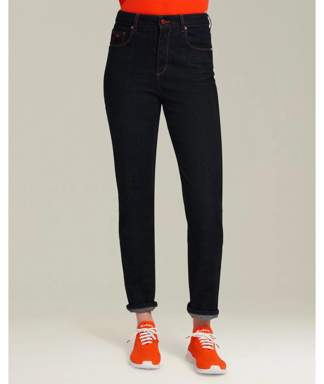 KITON Темно-синие хлопко-эластановые прямые джинсы, фото 2