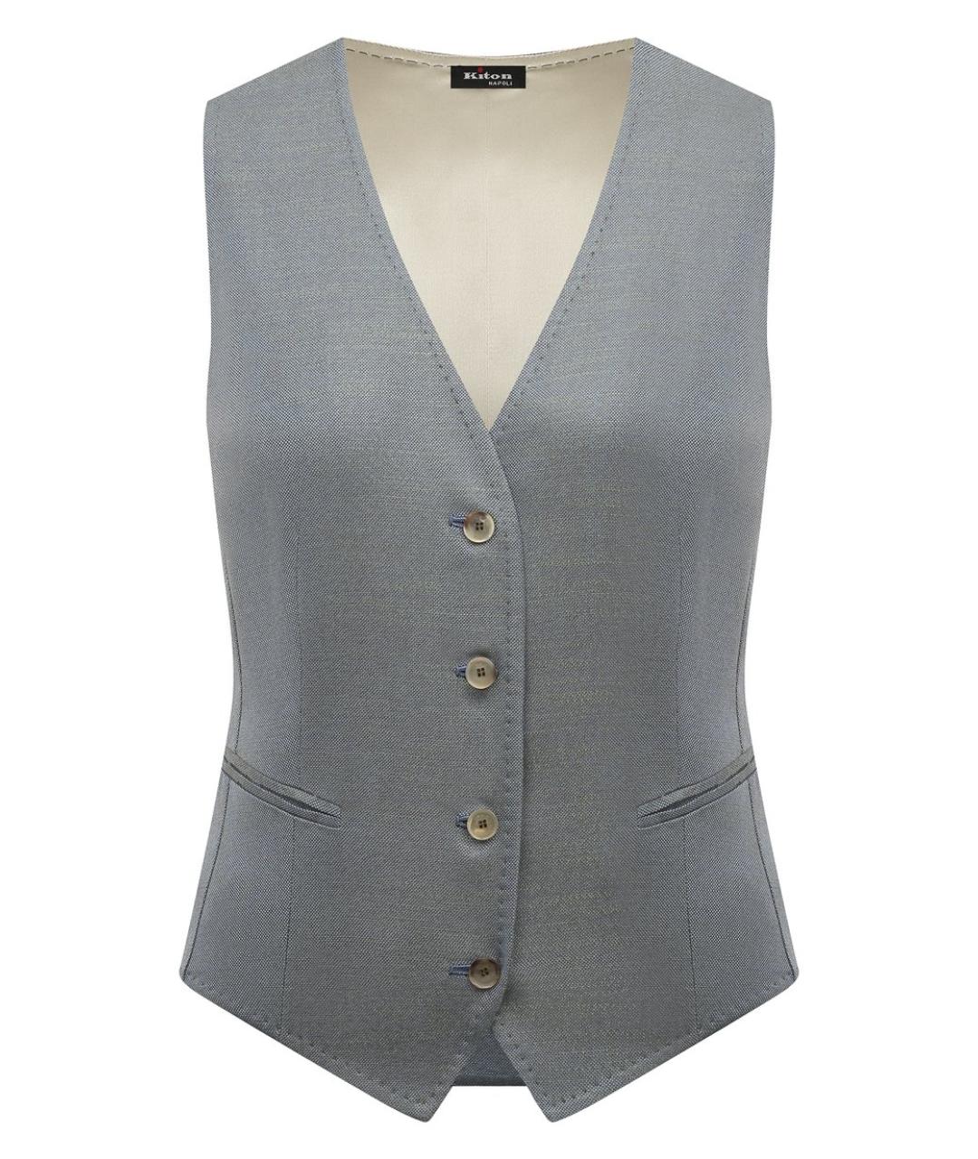 KITON Серый вискозный жилет, фото 1