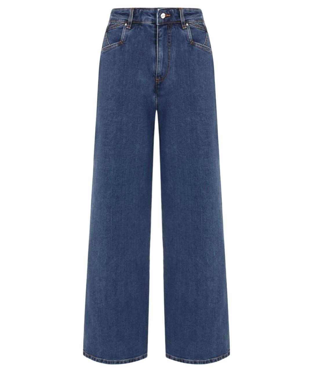 KITON Темно-синие хлопко-эластановые прямые джинсы, фото 1