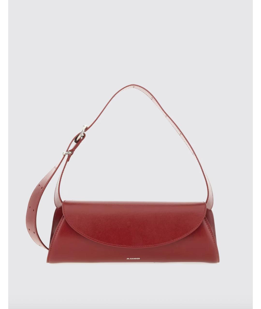 JIL SANDER Красная кожаная сумка через плечо, фото 4