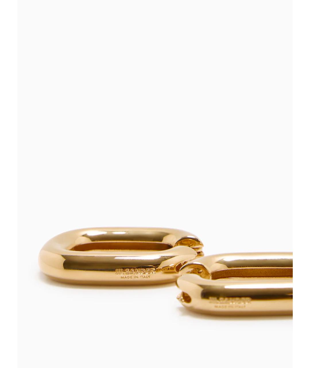 JIL SANDER Золотые латунные серьги, фото 3