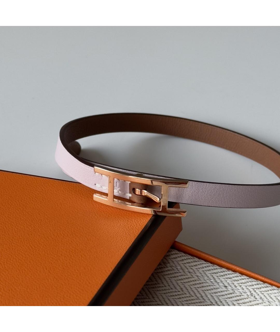 HERMES Коричневый кожаный браслет, фото 5