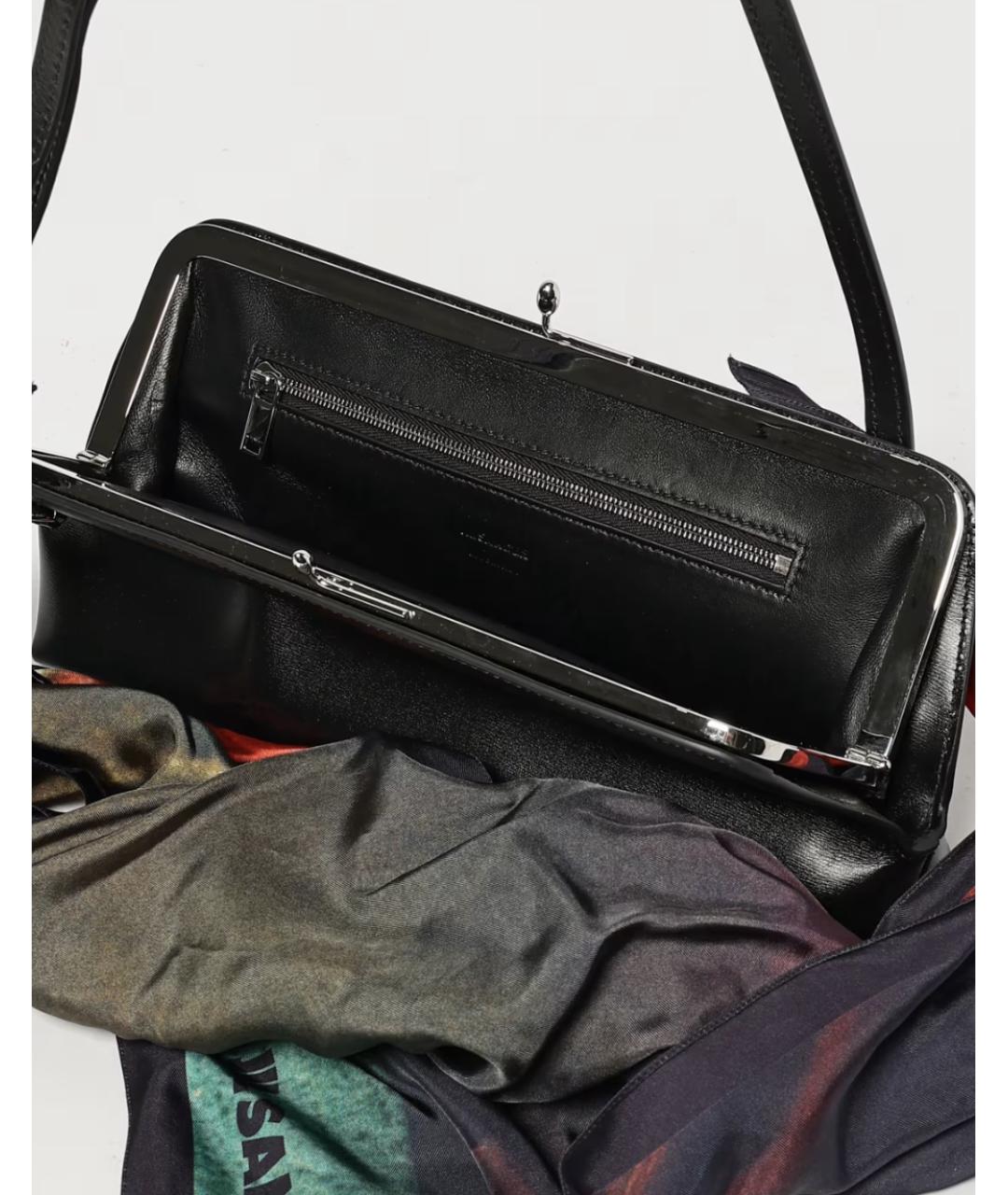 JIL SANDER Черная кожаная сумка через плечо, фото 5