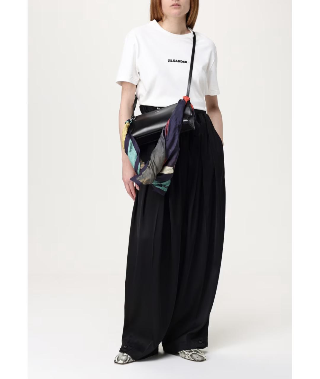 JIL SANDER Черная кожаная сумка через плечо, фото 2