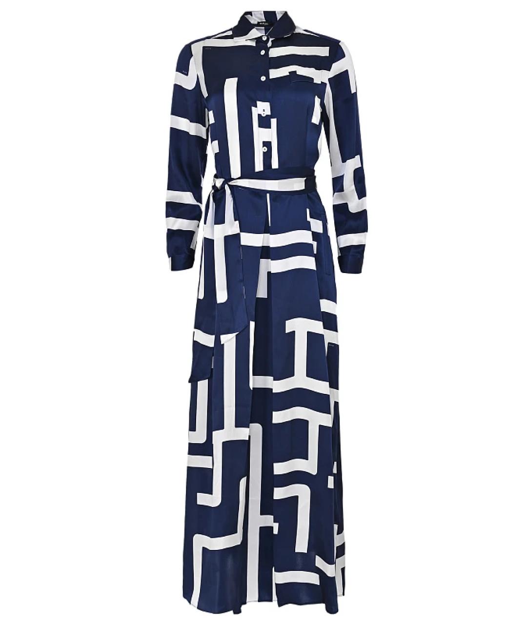 KITON Темно-синее шелковое повседневное платье, фото 1