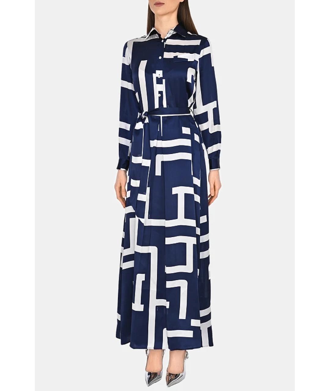 KITON Темно-синее шелковое повседневное платье, фото 3