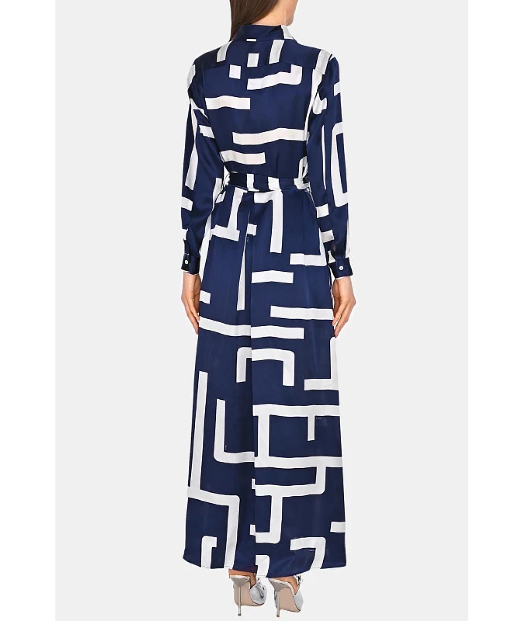 KITON Темно-синее шелковое повседневное платье, фото 4