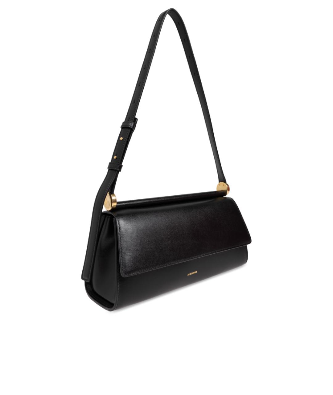 JIL SANDER Черная кожаная сумка через плечо, фото 2