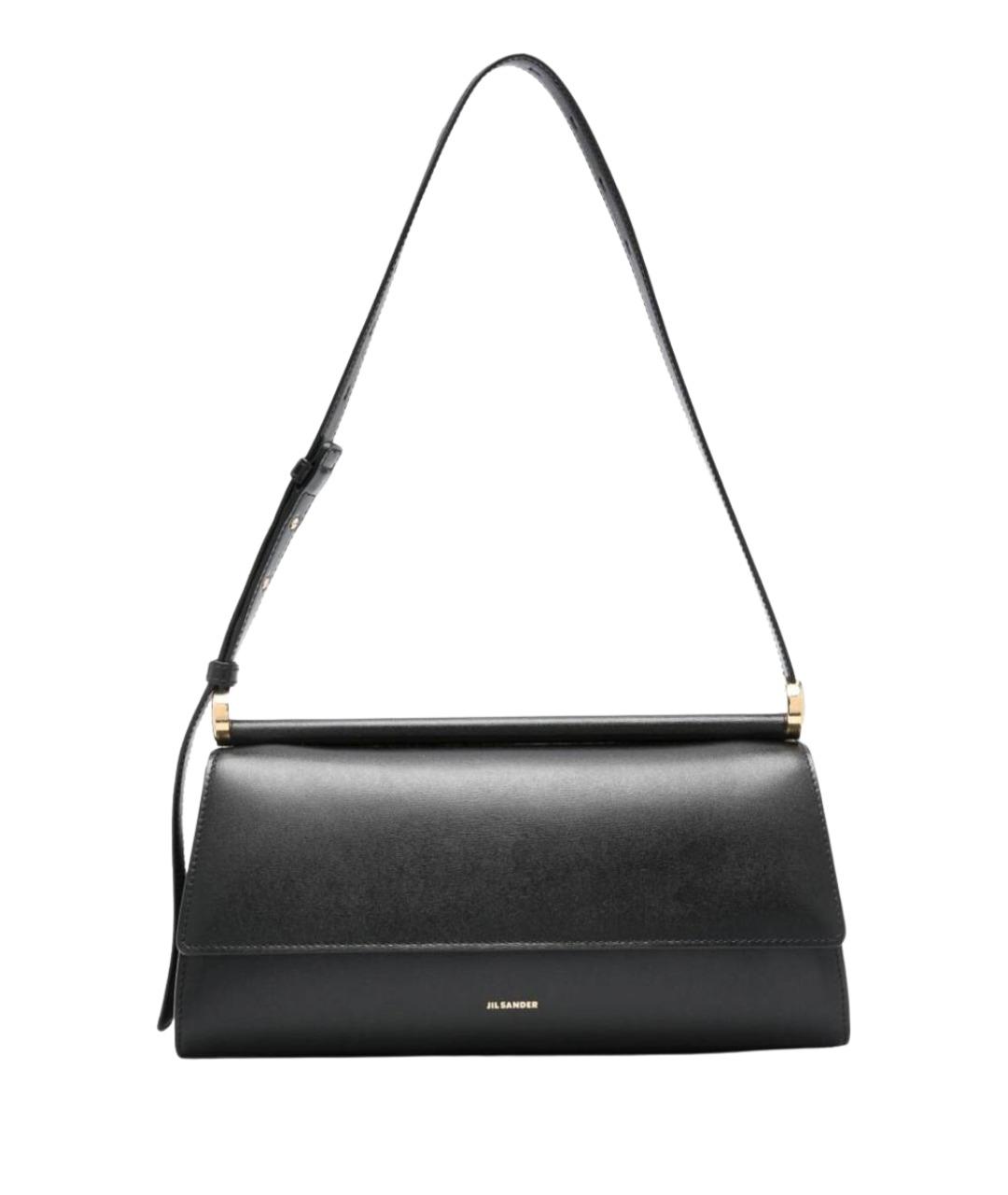 JIL SANDER Черная кожаная сумка через плечо, фото 1