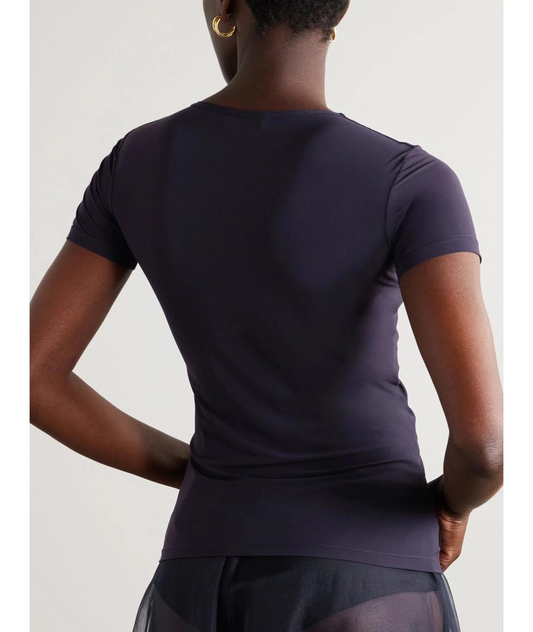 JIL SANDER Темно-синяя полиамидовая футболка, фото 3