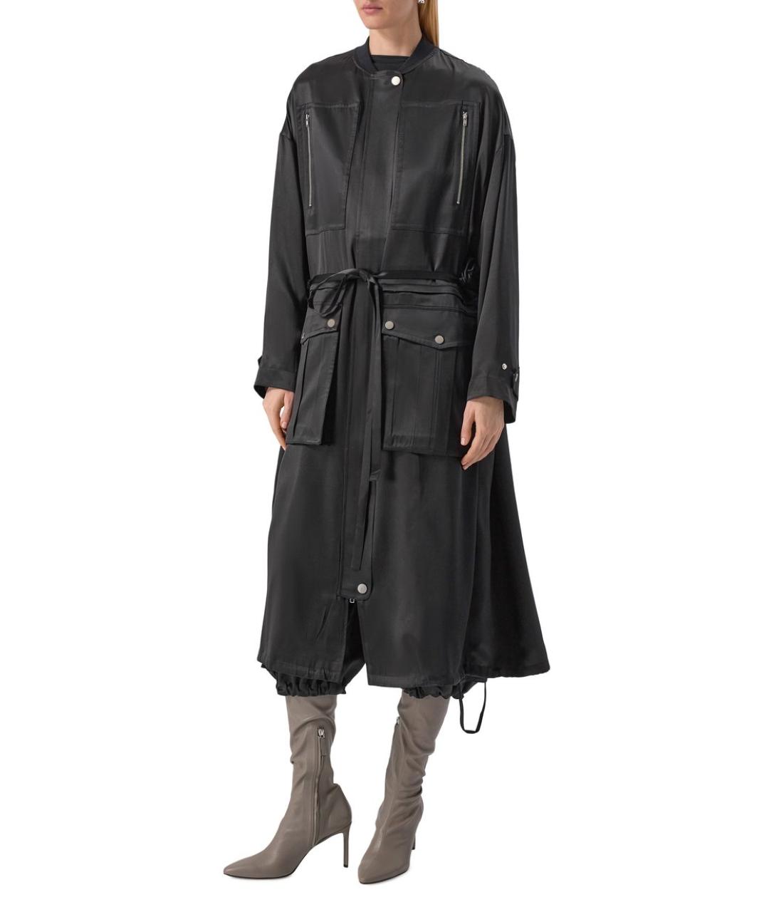 CO Черный шелковый тренч/плащ, фото 3