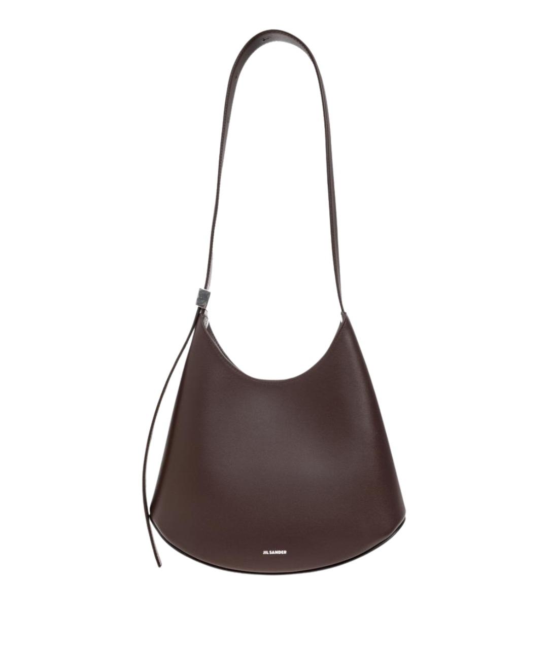 JIL SANDER Коричневая кожаная сумка через плечо, фото 1