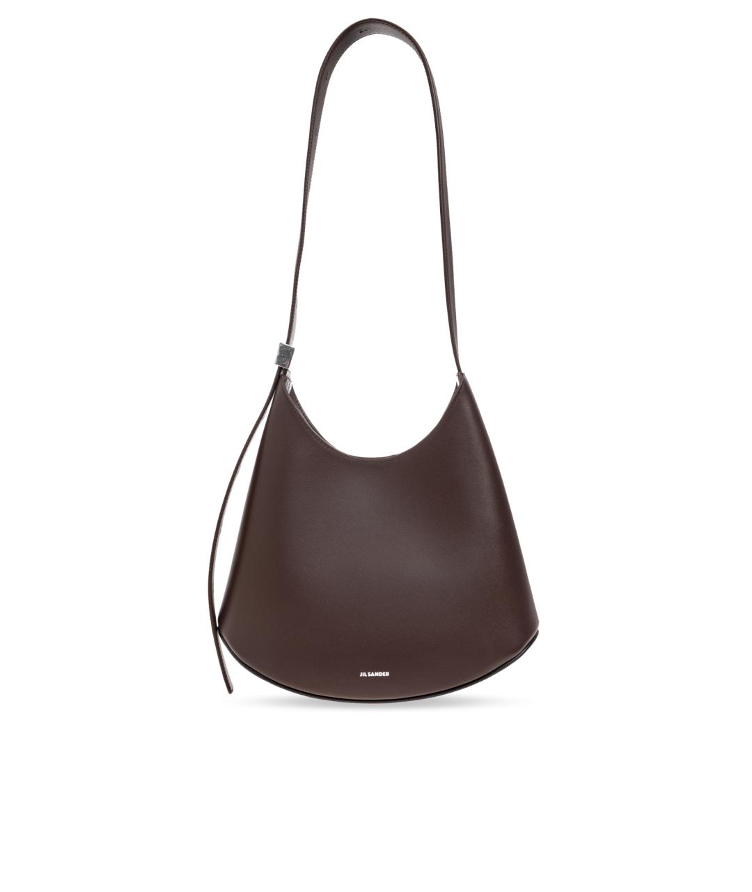 JIL SANDER Коричневая кожаная сумка через плечо, фото 5