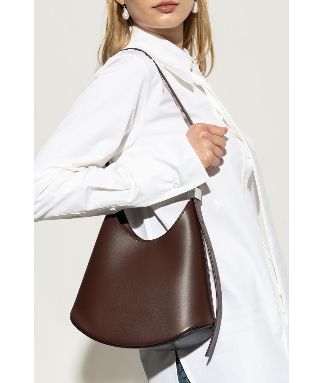 JIL SANDER Коричневая кожаная сумка через плечо, фото 2