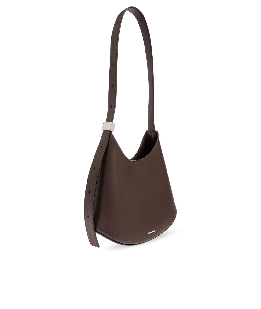 JIL SANDER Коричневая кожаная сумка через плечо, фото 3