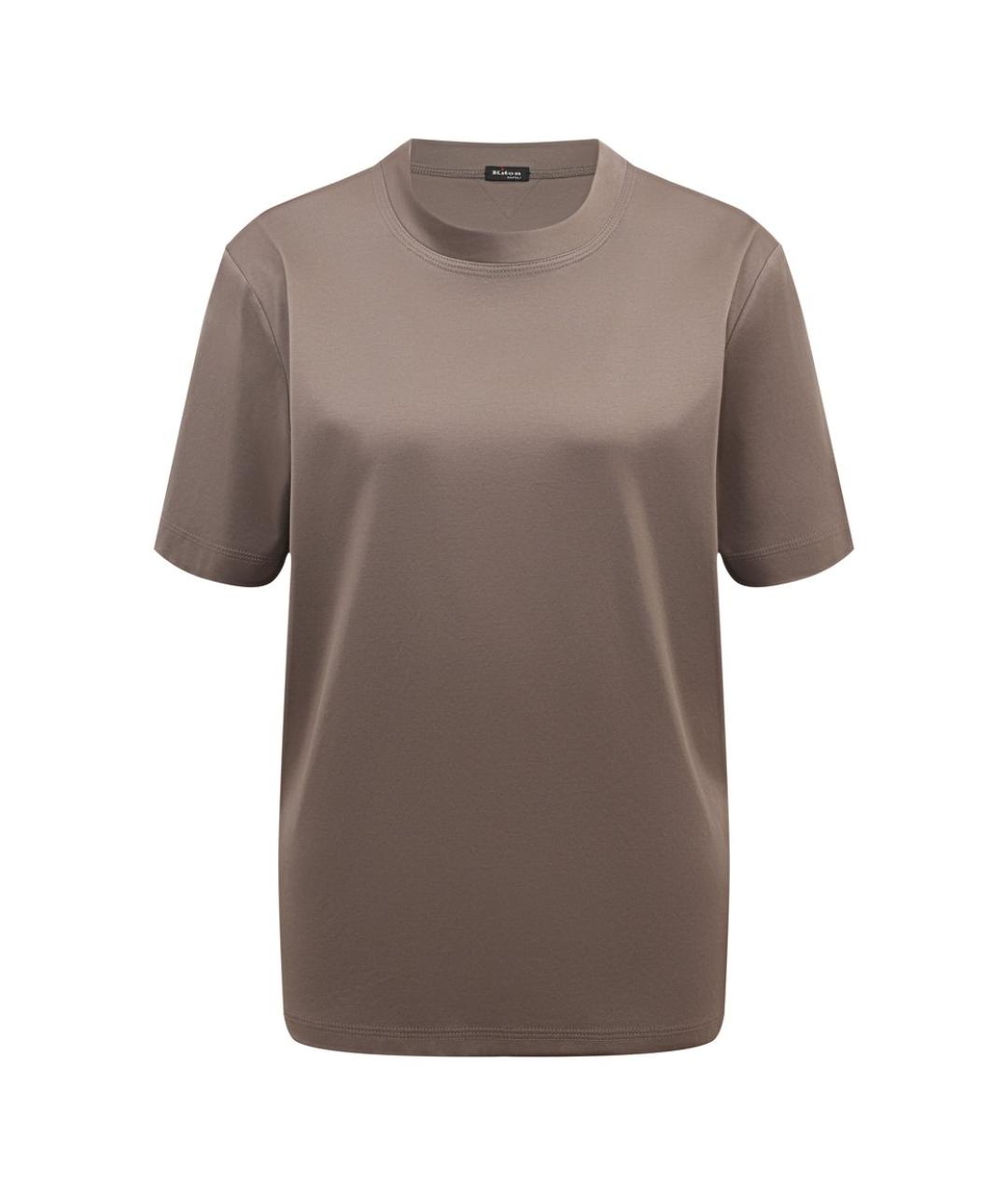 KITON Бежевая хлопковая футболка, фото 5