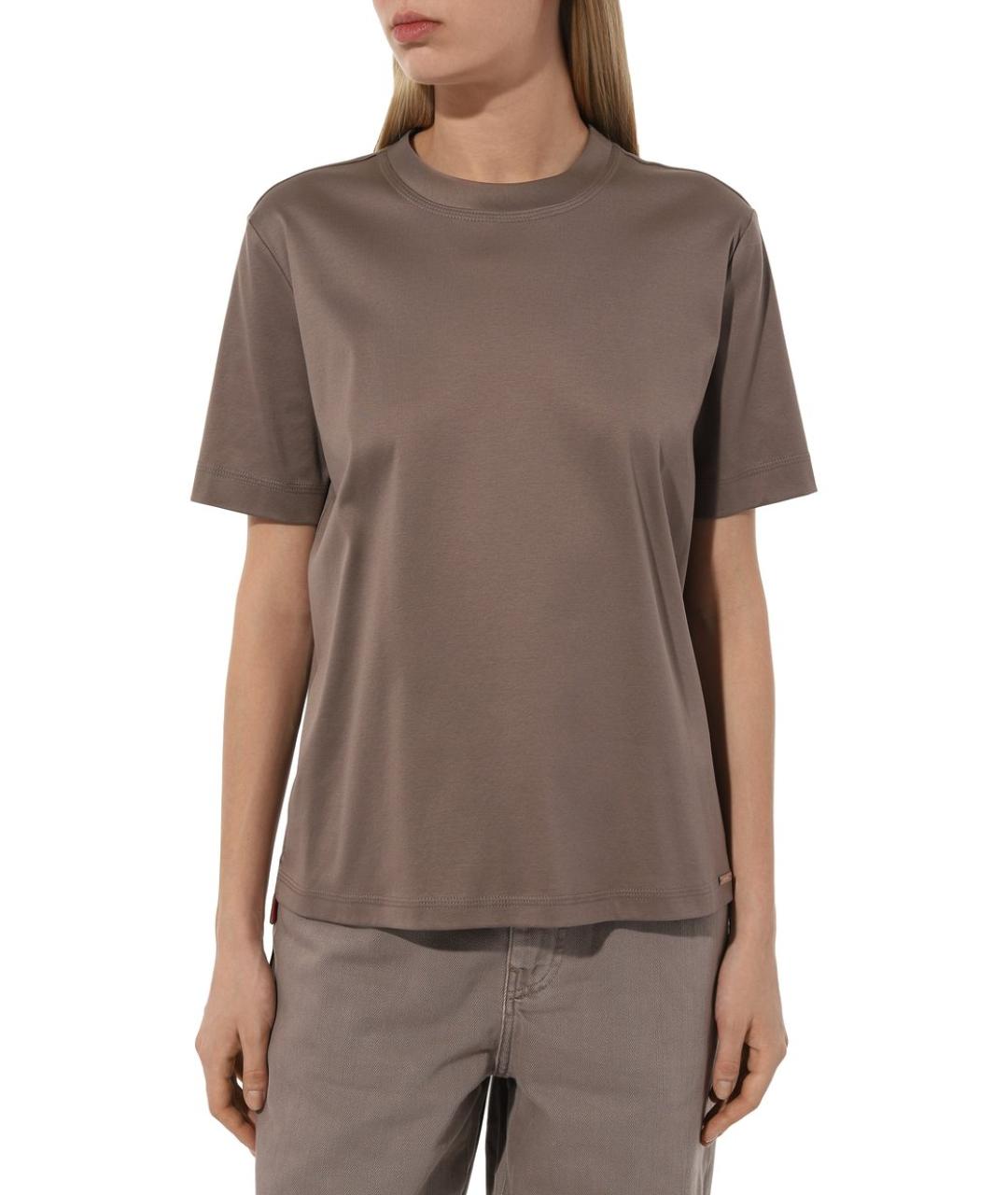 KITON Бежевая хлопковая футболка, фото 2