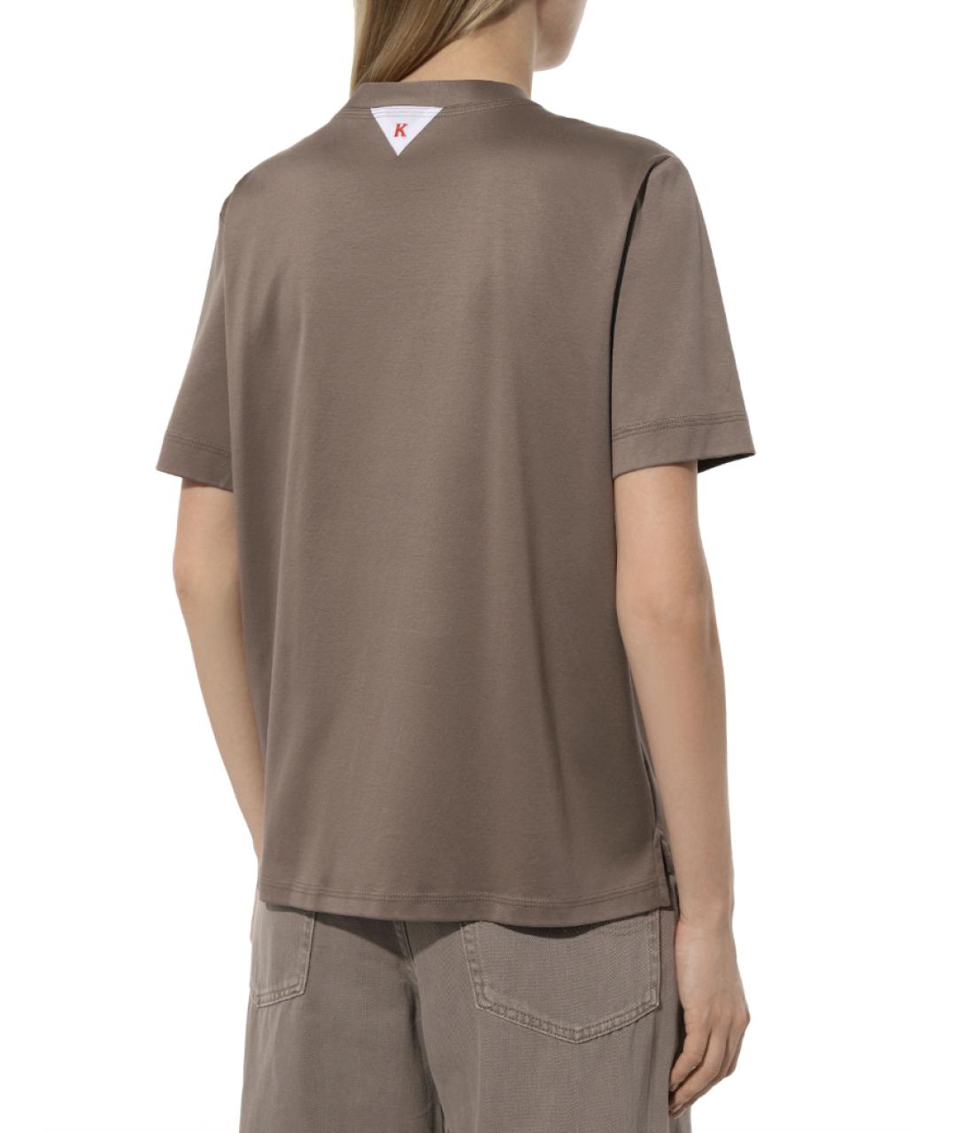 KITON Бежевая хлопковая футболка, фото 3