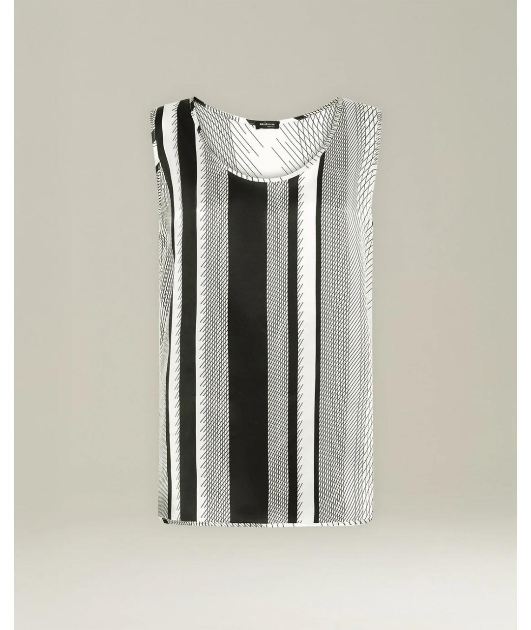 KITON Черная шелковая майка, фото 5