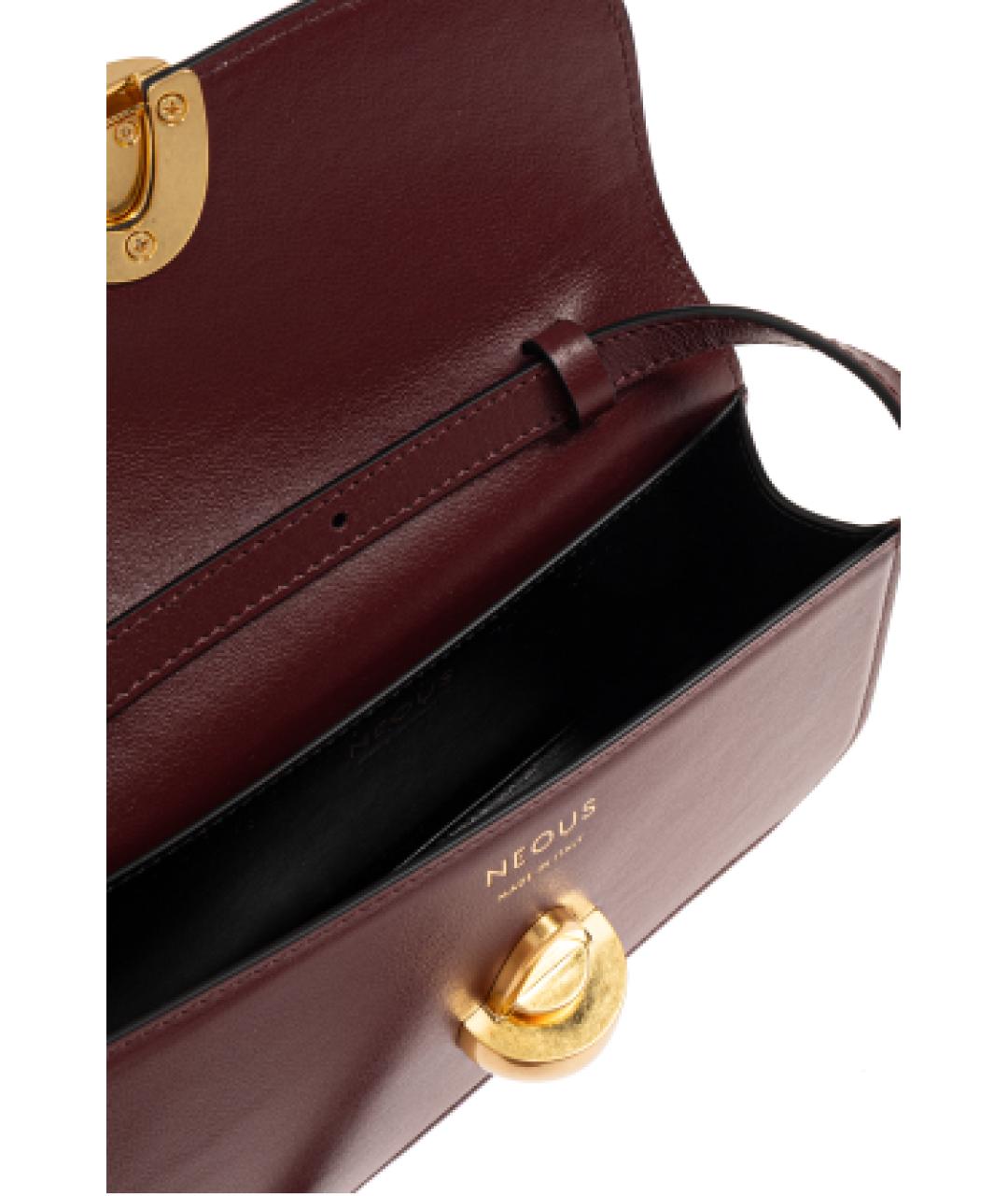 NEOUS Бордовая кожаная сумка с короткими ручками, фото 5