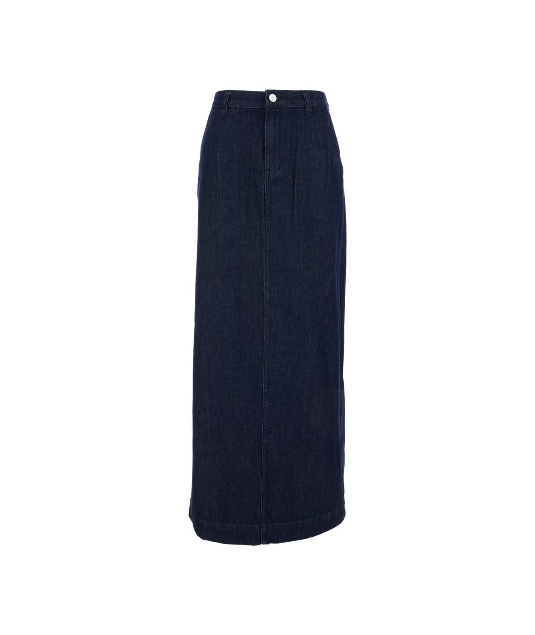 THEORY Темно-синяя деним юбка макси, фото 4