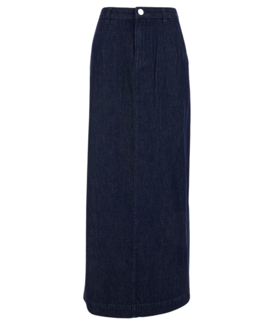 THEORY Темно-синяя деним юбка макси, фото 1