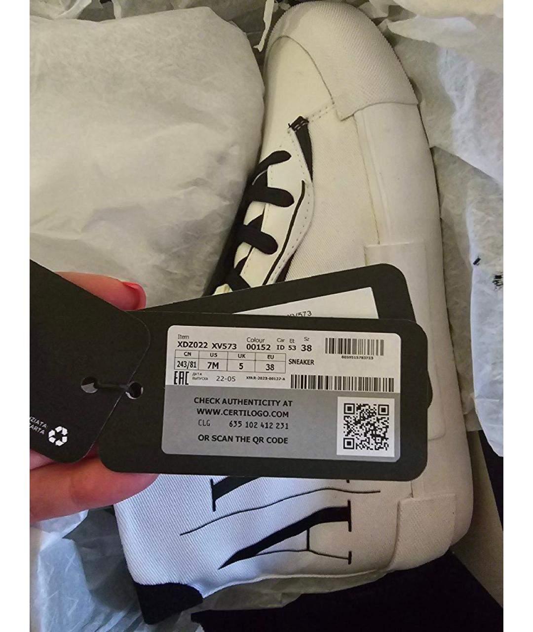 ARMANI EXCHANGE Белые текстильные кеды, фото 6