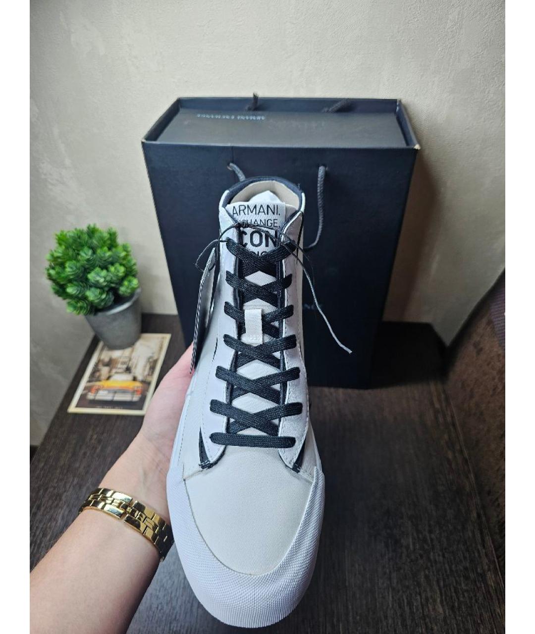 ARMANI EXCHANGE Белые текстильные кеды, фото 2