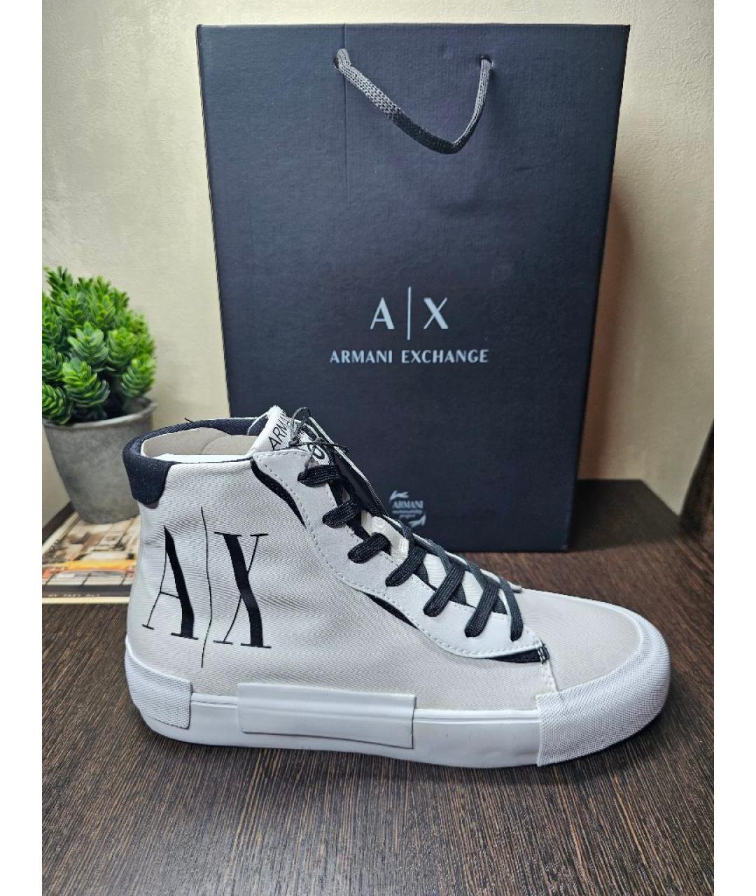 ARMANI EXCHANGE Белые текстильные кеды, фото 8