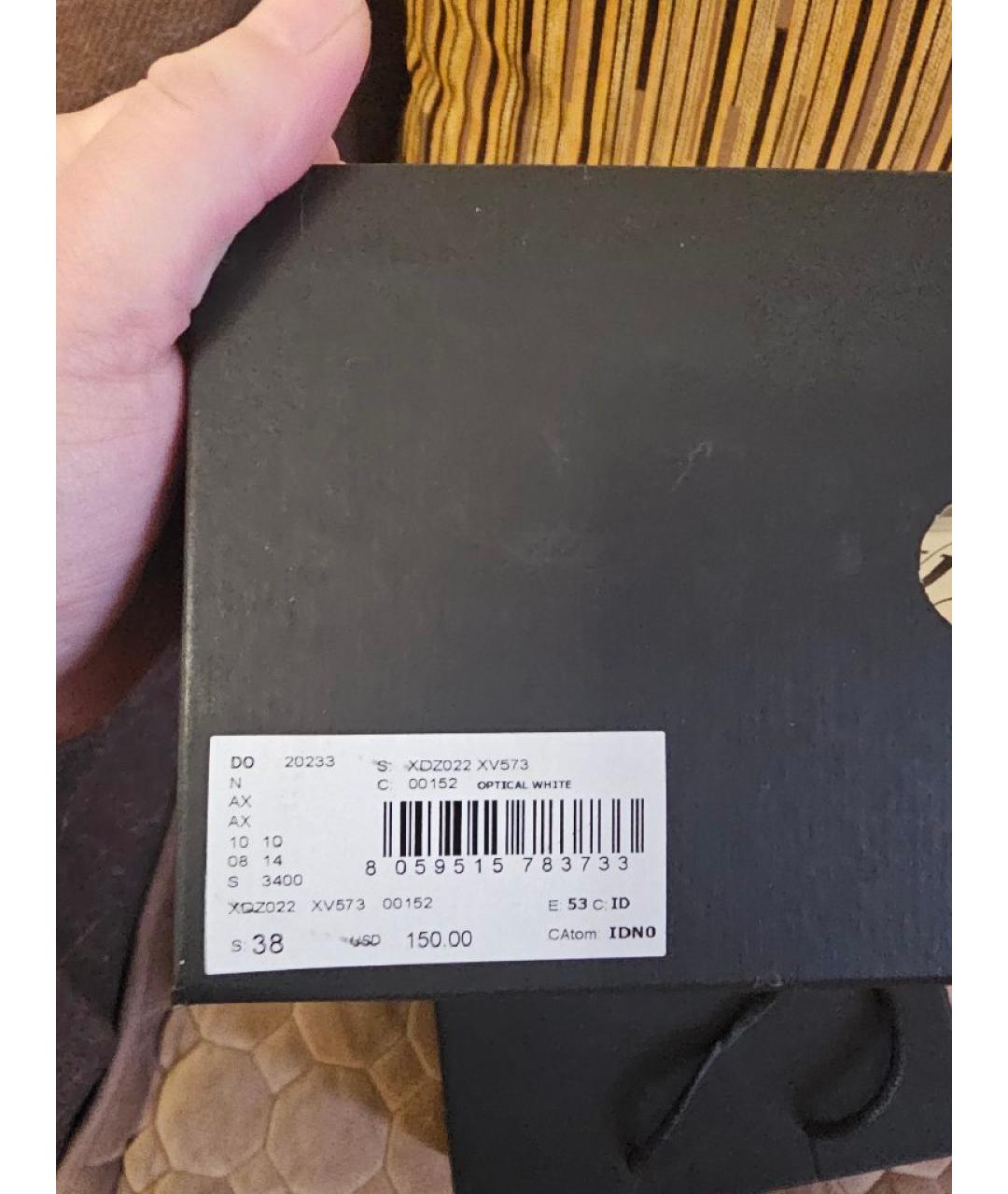 ARMANI EXCHANGE Белые текстильные кеды, фото 5