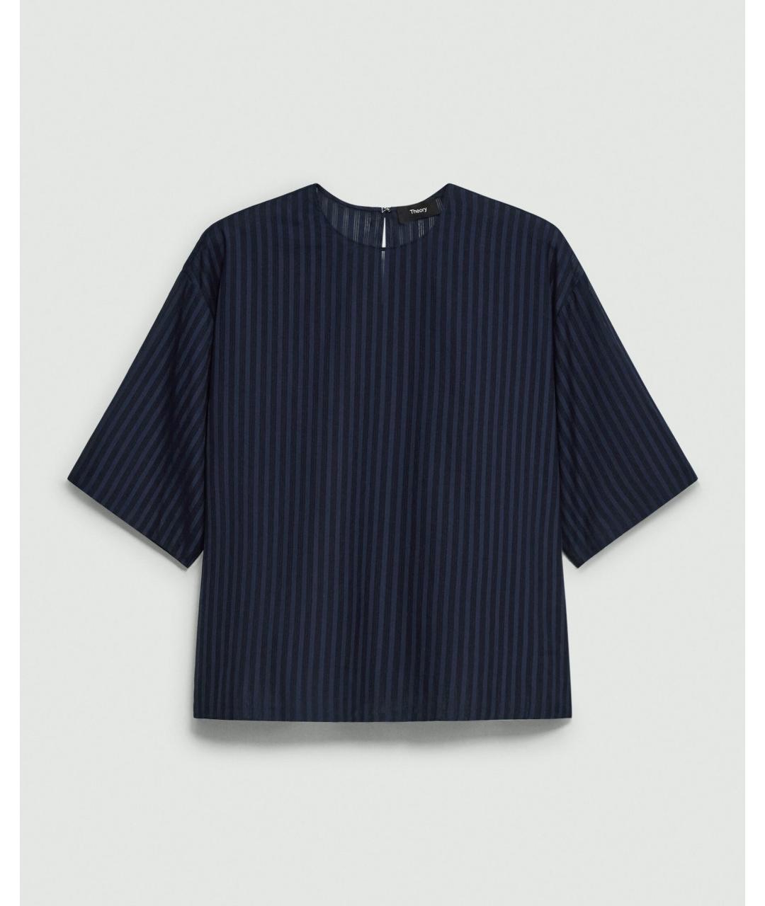 THEORY Темно-синяя шелковая блузы, фото 7