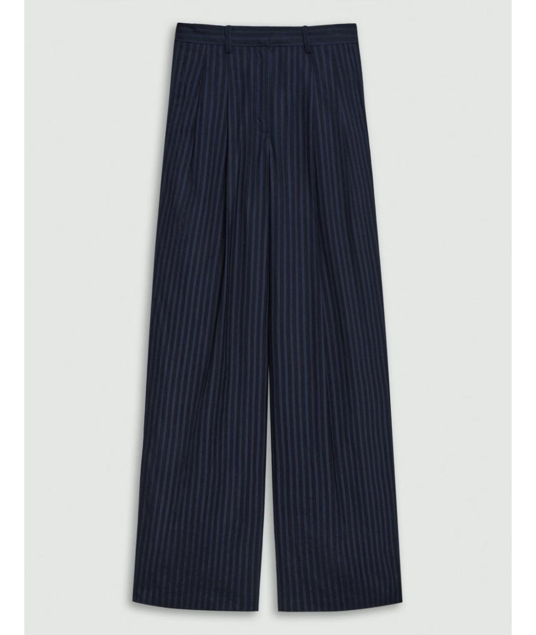 THEORY Темно-синие хлопковые брюки широкие, фото 6