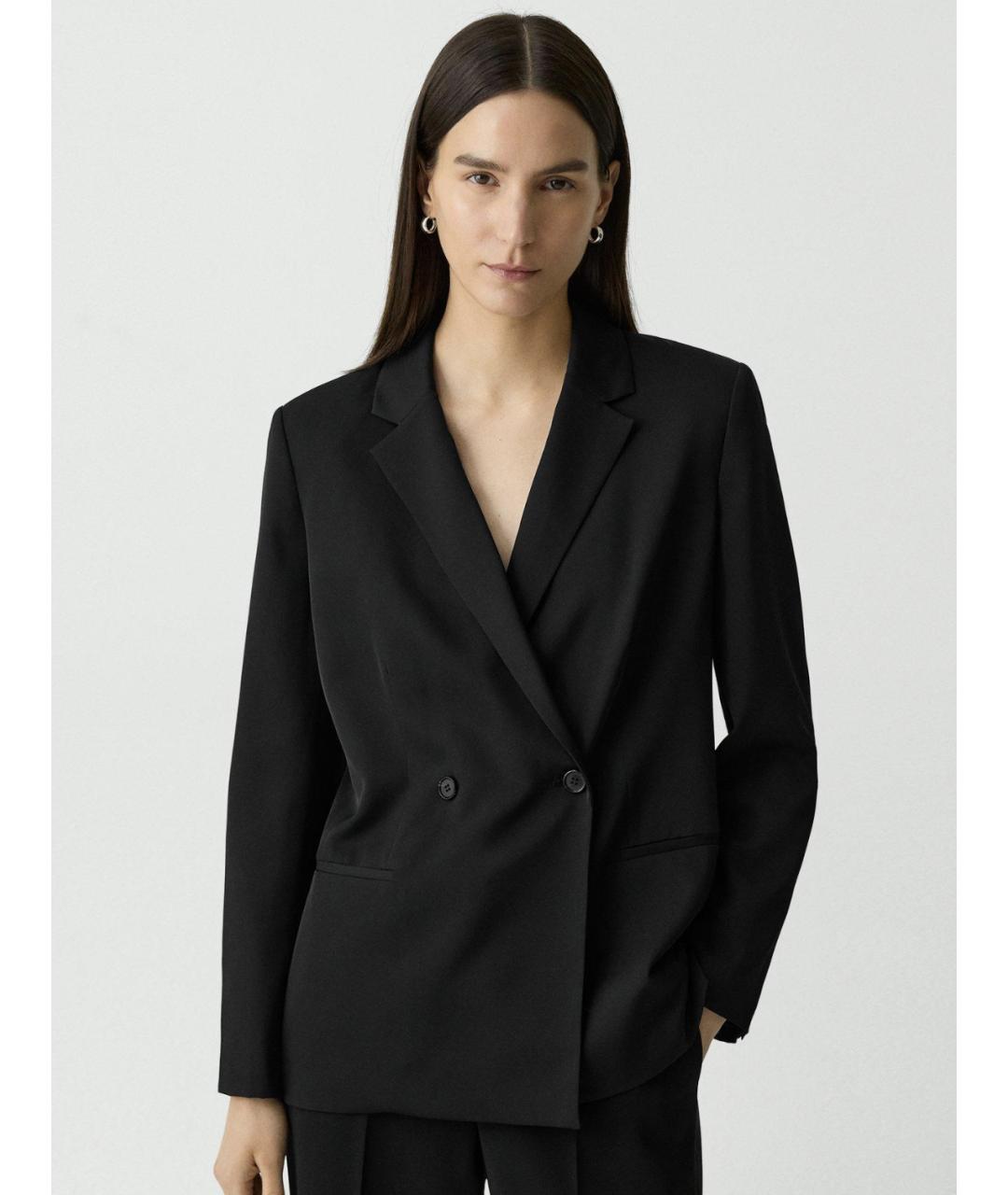 THEORY Черный шелковый жакет/пиджак, фото 2