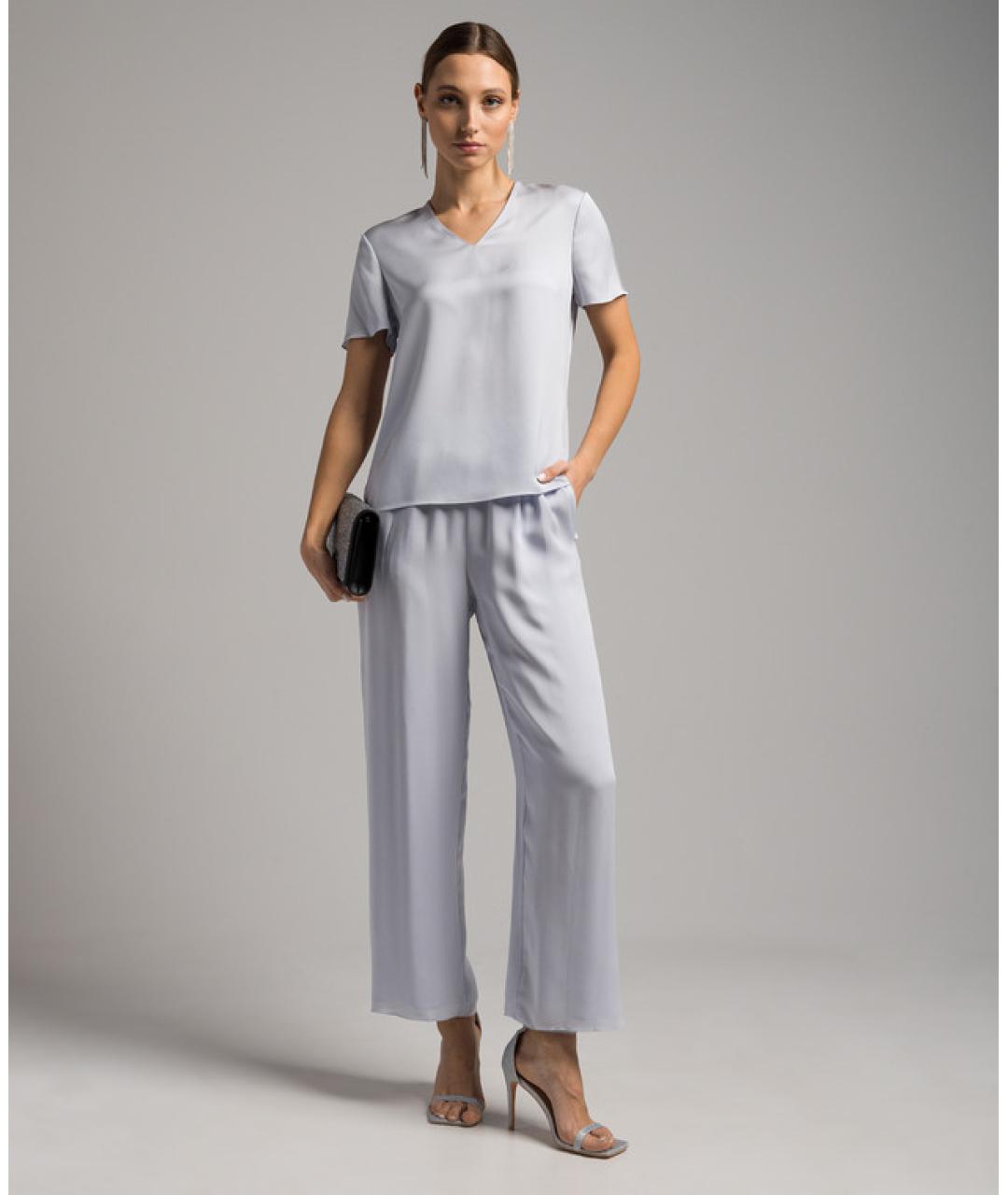 THEORY Голубая шелковая майка, фото 2