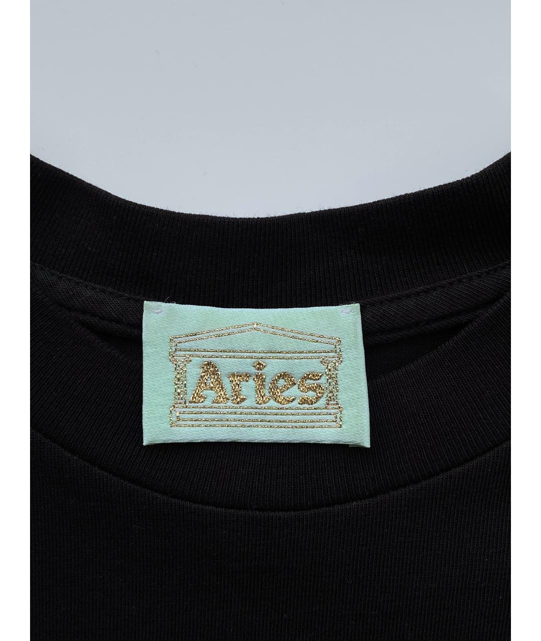 ARIES Черная хлопковая футболка, фото 7