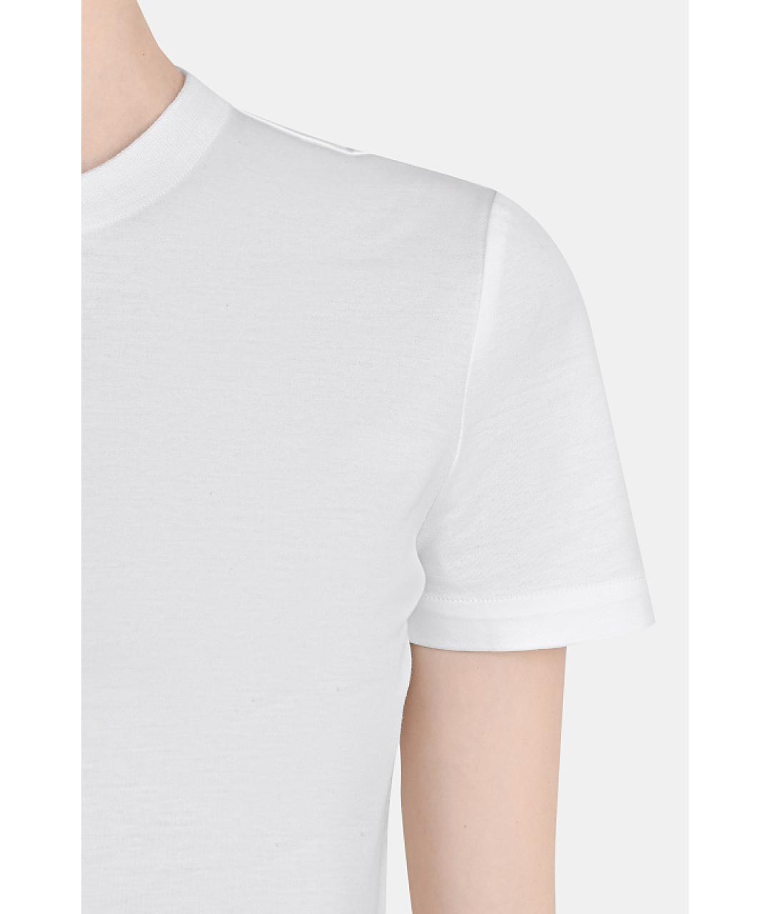 LORO PIANA Белая хлопковая футболка, фото 4