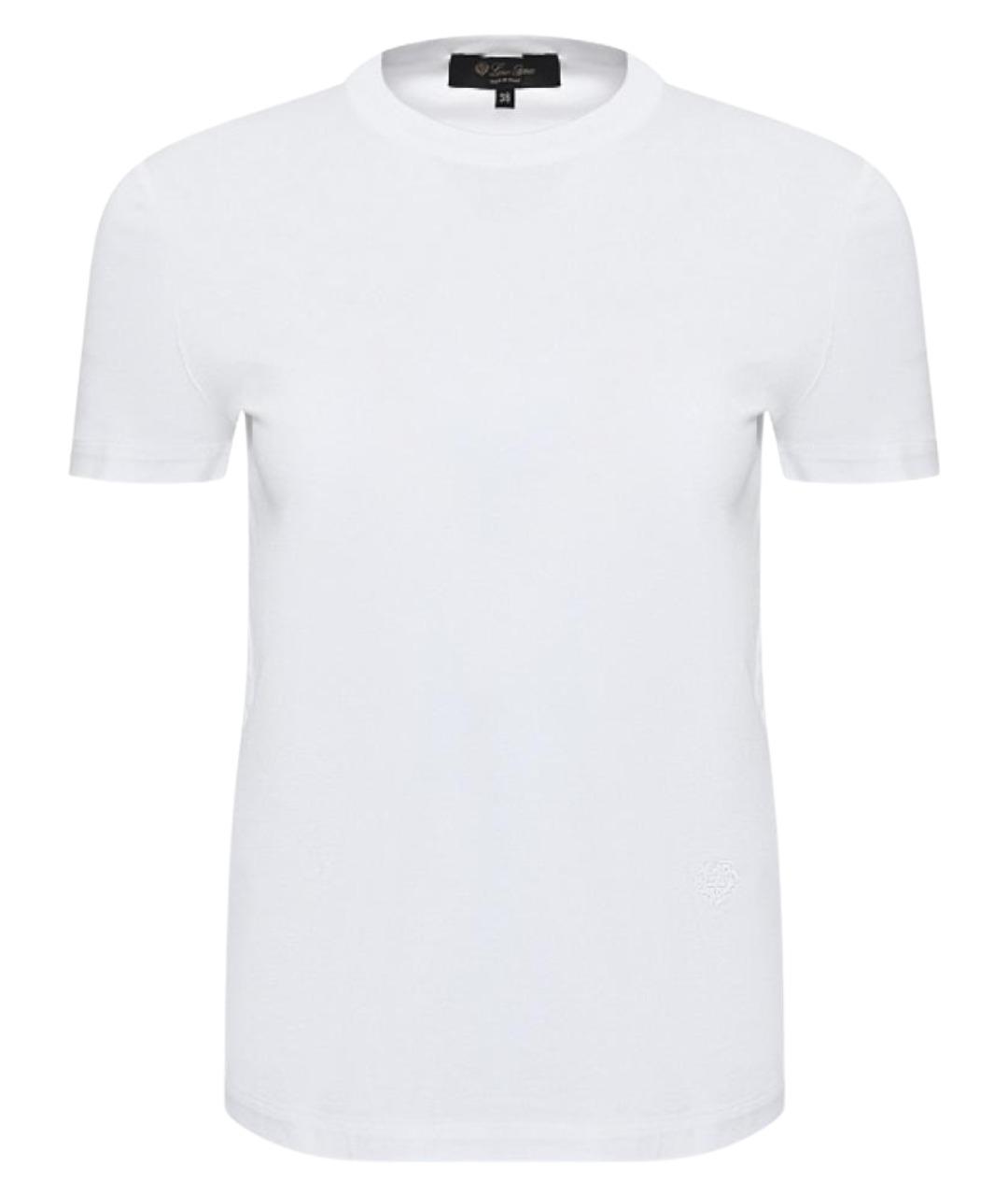 LORO PIANA Белая хлопковая футболка, фото 1