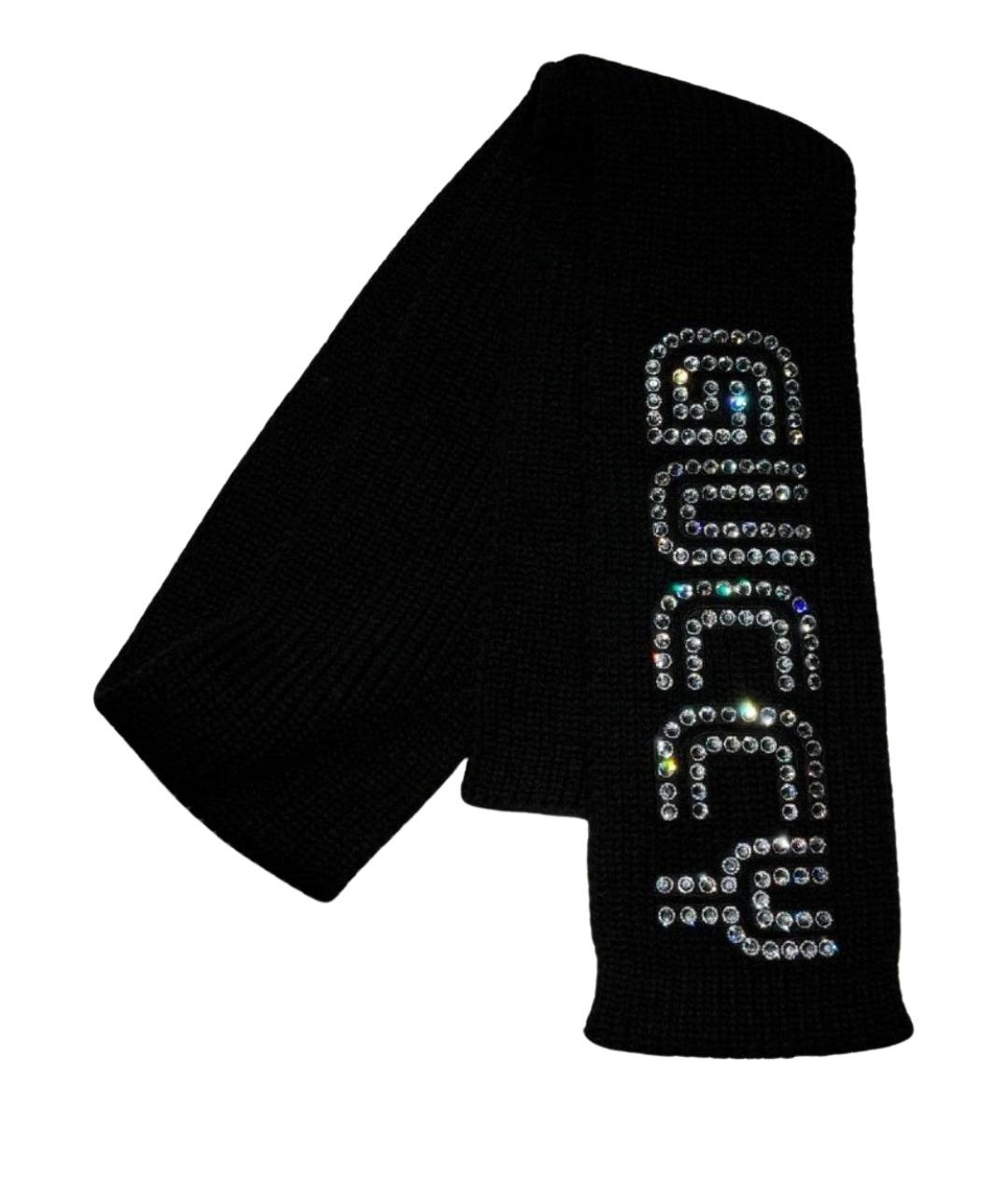 GUCCI Черный шерстяной шарф, фото 1