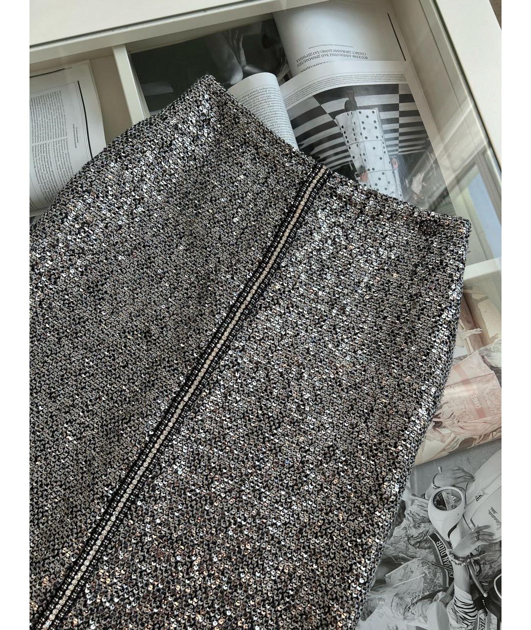 CHANEL Серебряная юбка макси, фото 8