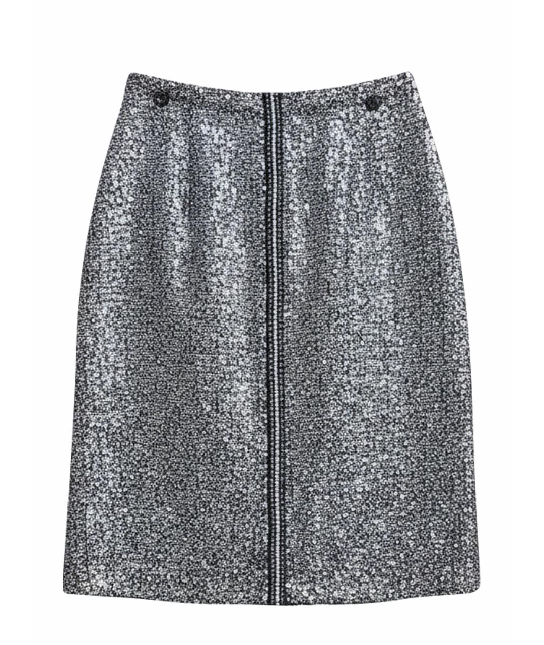 CHANEL Серебряная юбка макси, фото 1