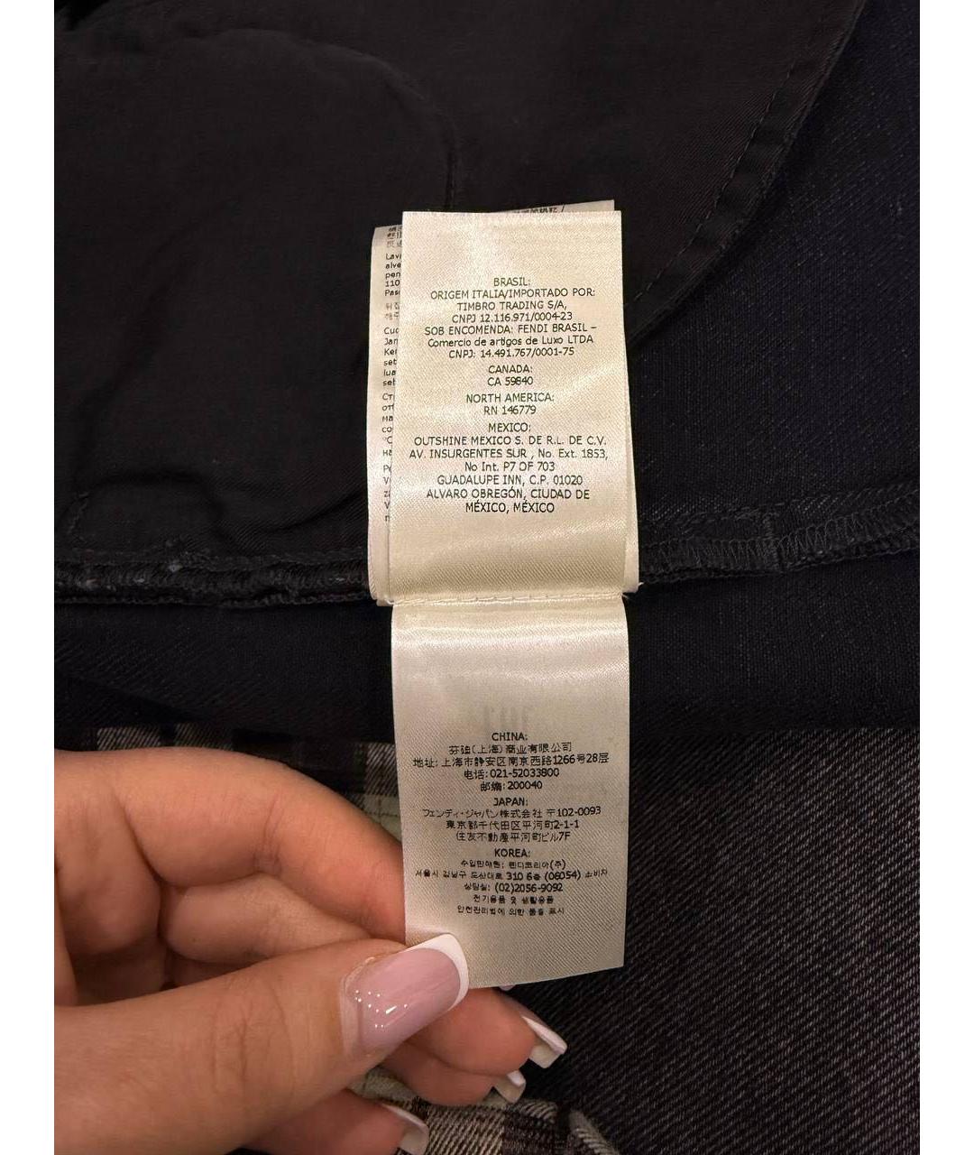 FENDI Черные хлопковые прямые джинсы, фото 8