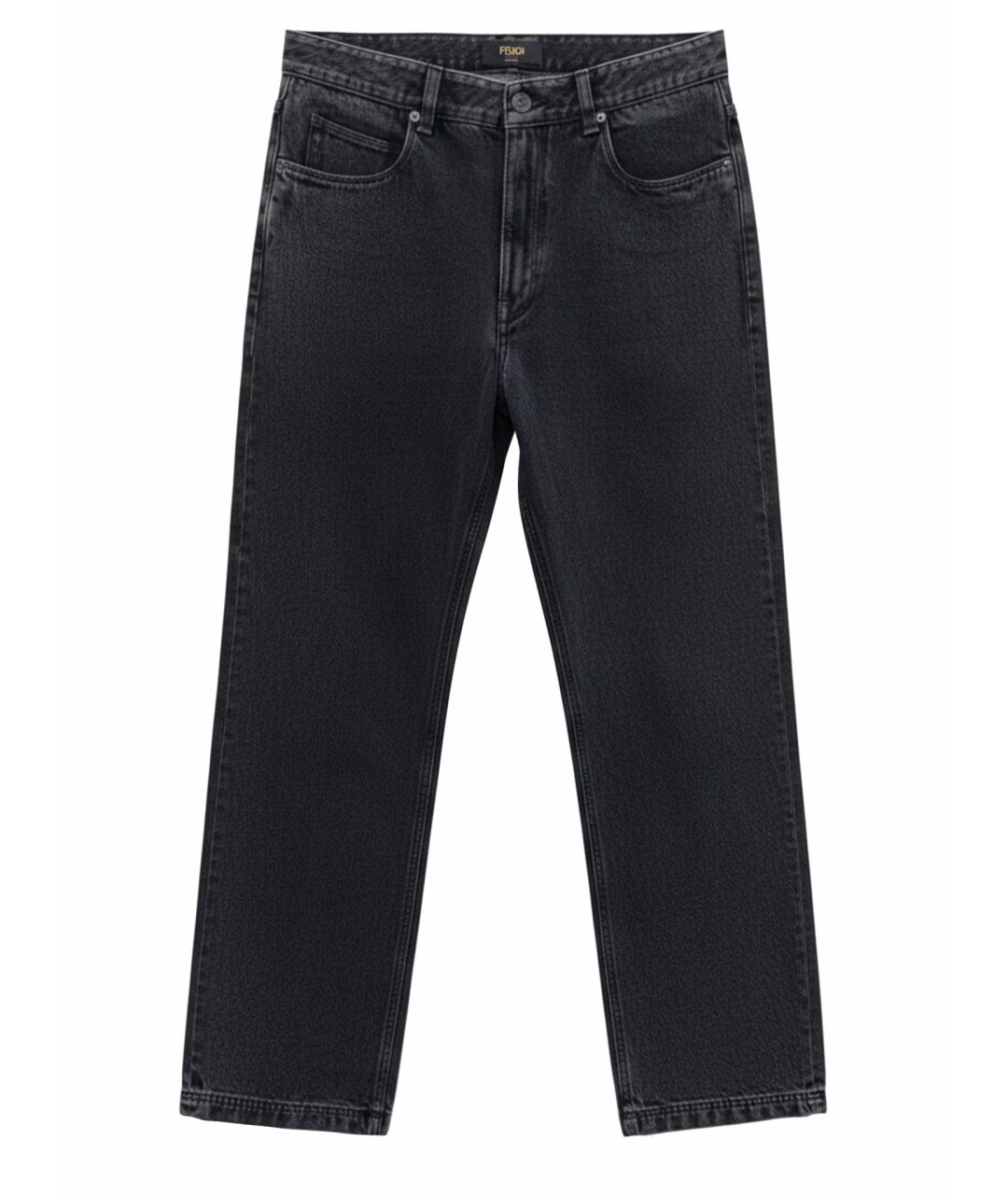 FENDI Черные хлопковые прямые джинсы, фото 9