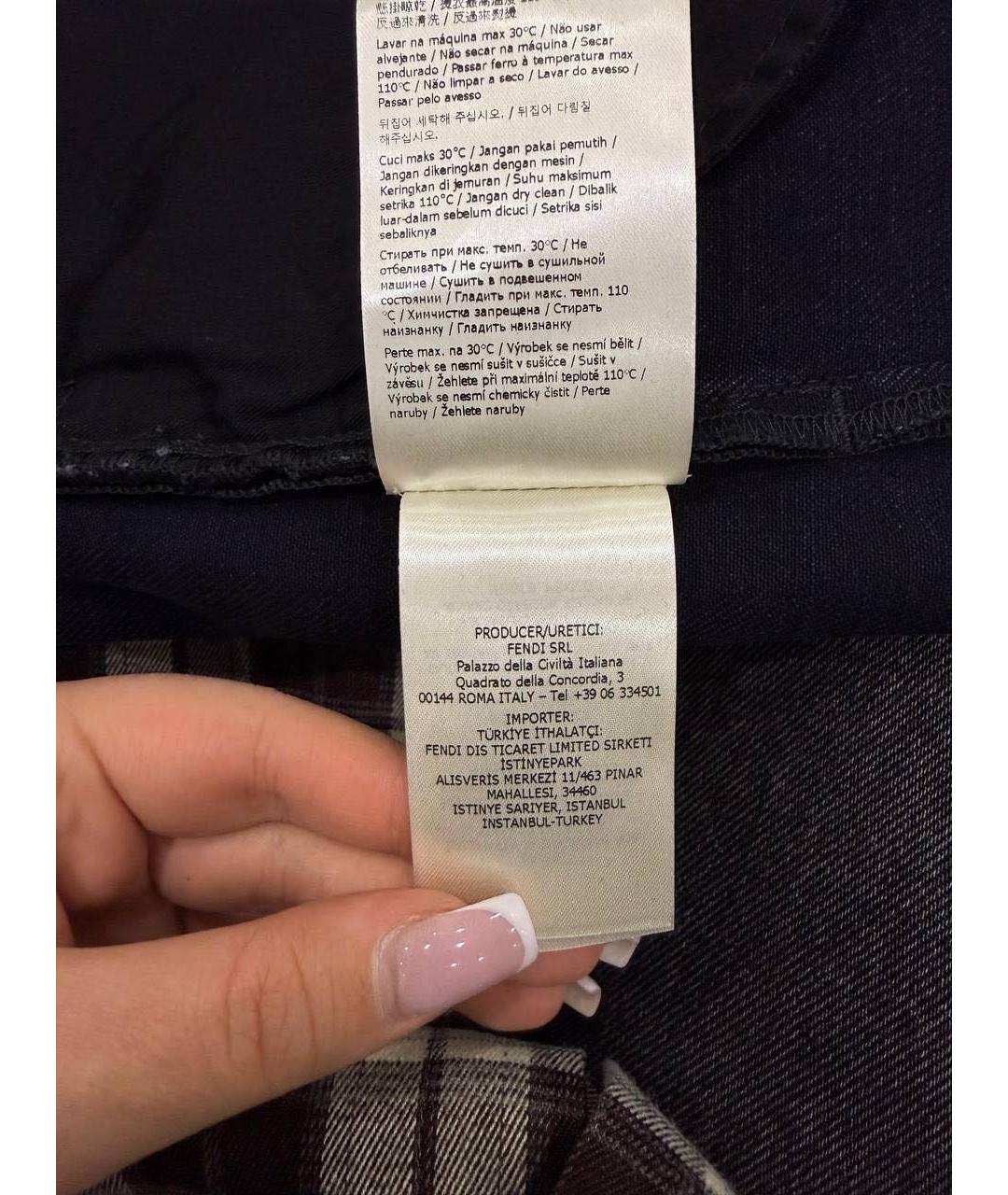 FENDI Черные хлопковые прямые джинсы, фото 7