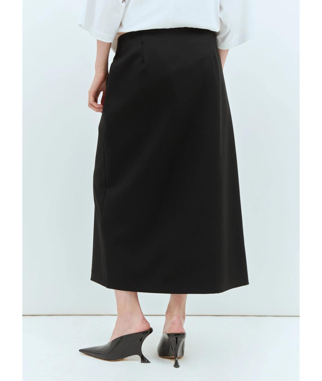 THE ROW Черная шерстяная юбка миди, фото 6
