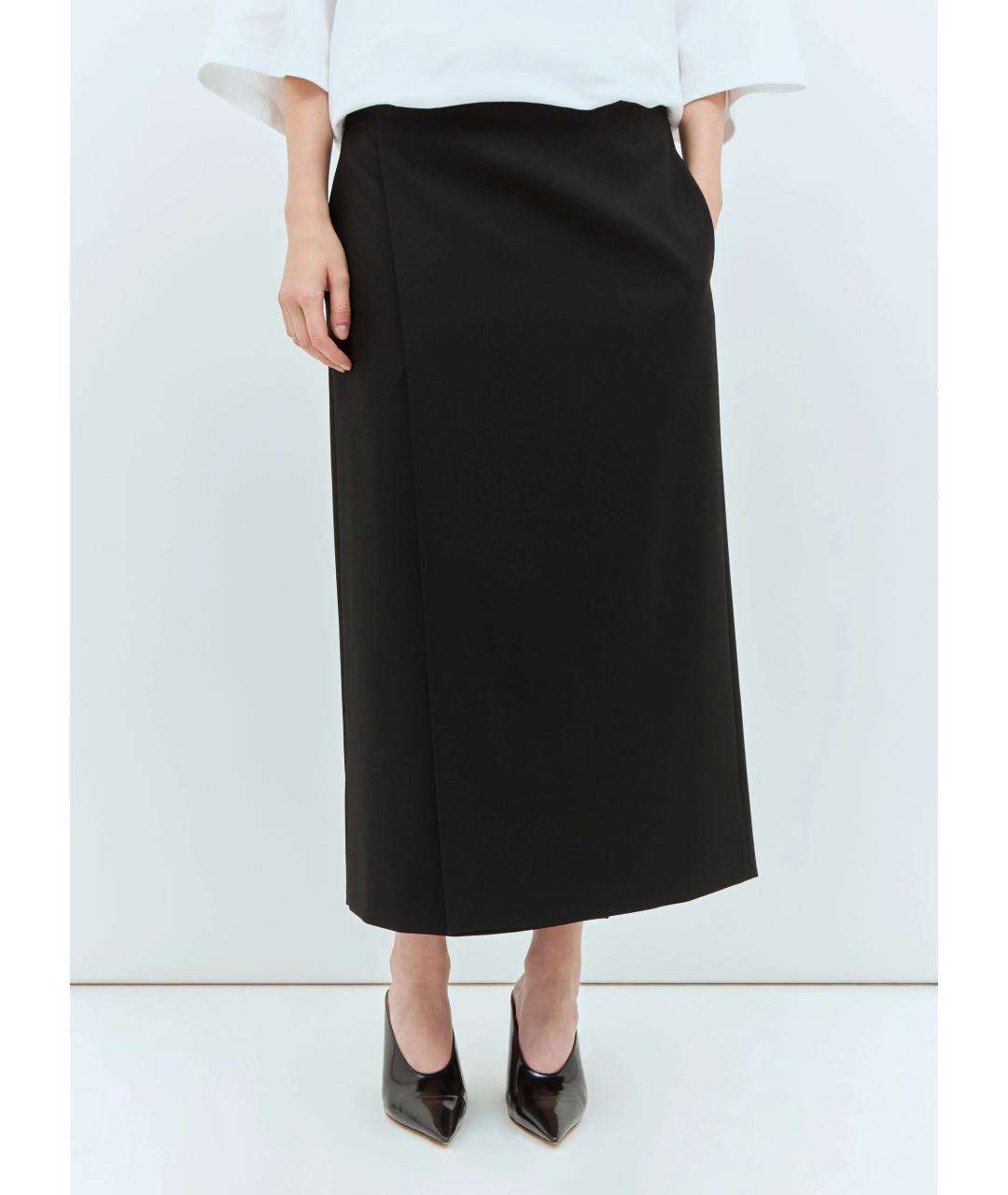 THE ROW Черная шерстяная юбка миди, фото 2
