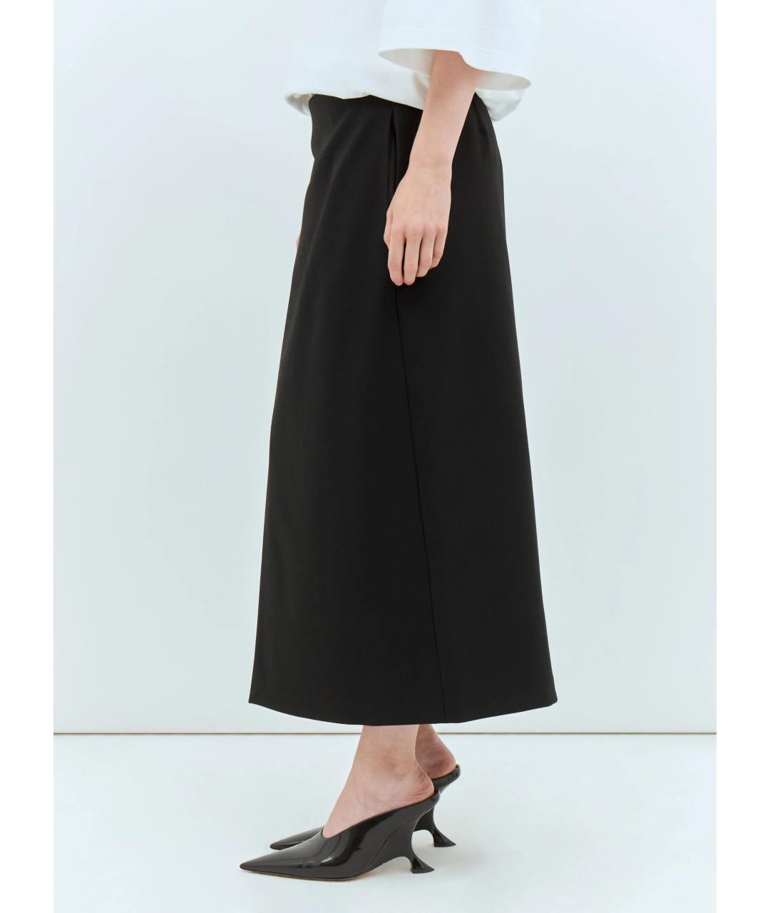 THE ROW Черная шерстяная юбка миди, фото 3