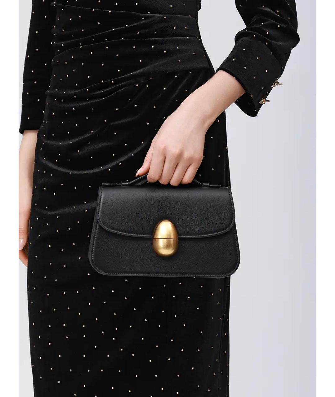 NEOUS Черная кожаная сумка с короткими ручками, фото 2