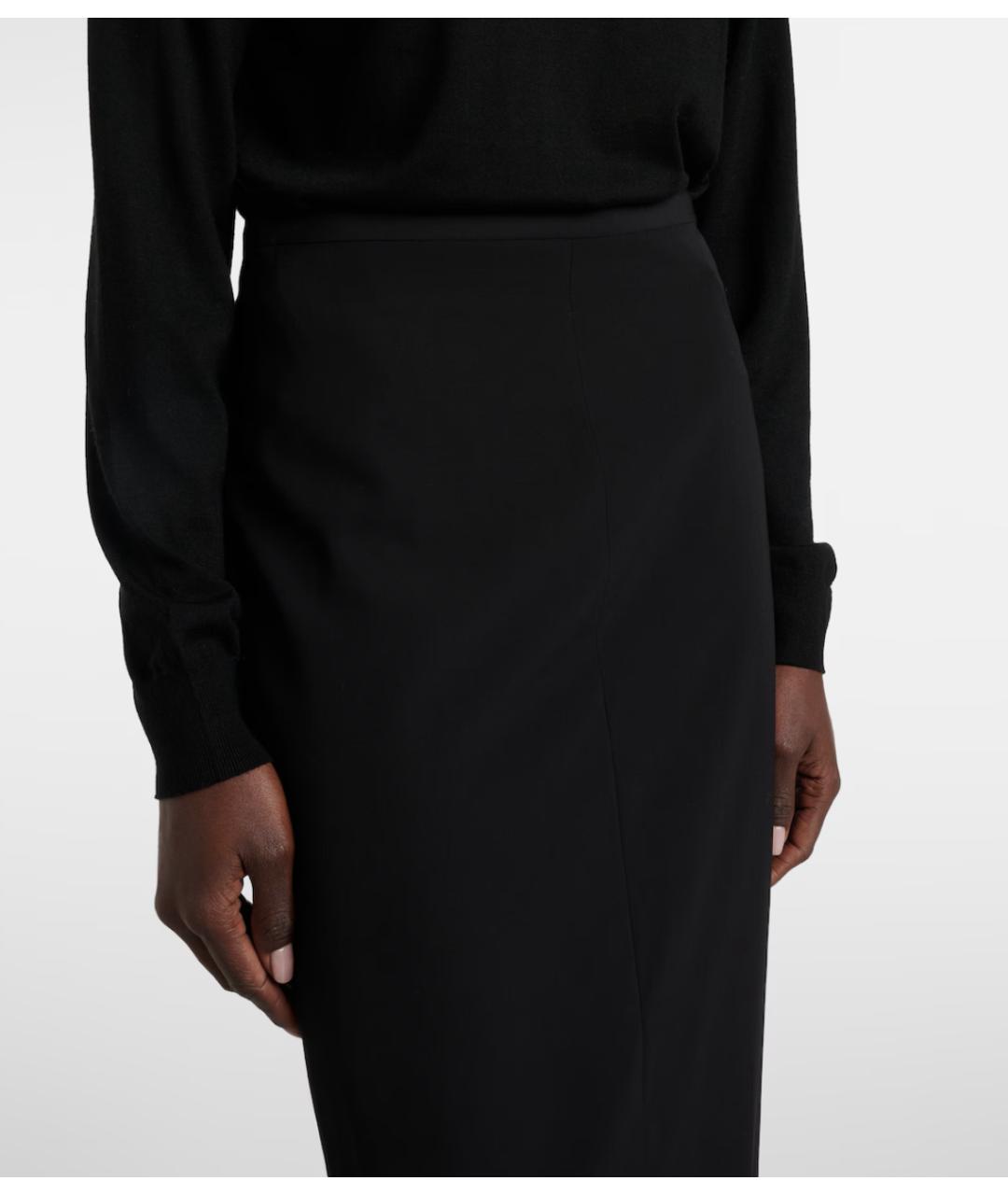THE ROW Черная шерстяная юбка миди, фото 4