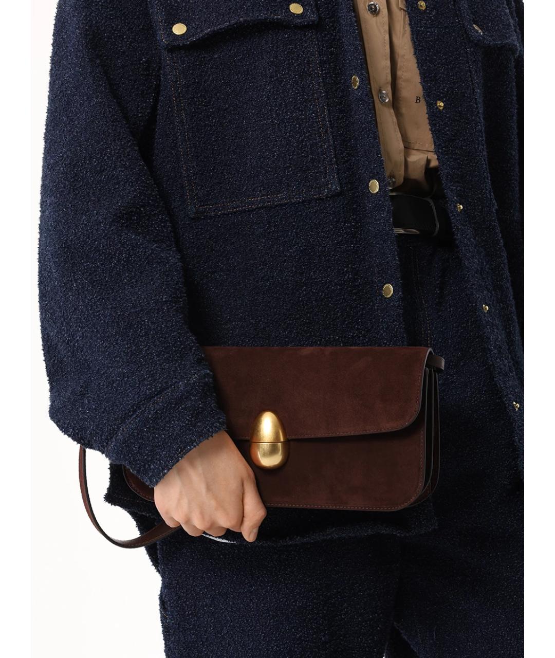 NEOUS Коричневая замшевая сумка через плечо, фото 2